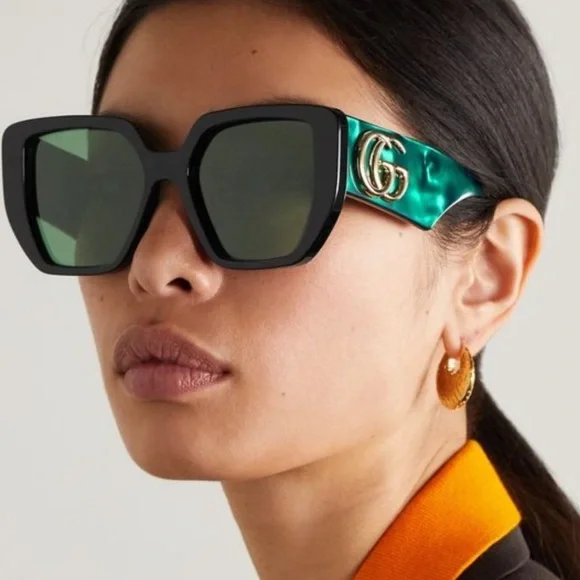 Gucci | Accessories | New Gucci Gg956s 00 Black Green Womens Gucci
